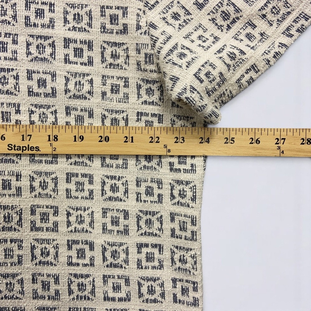 Marine Layer Resort Shirt Men's XL Tan Neutral Geo Archive Cam Jacquard Camp - Picture 13 of 14